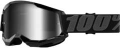 100% Мотокрос очила 100% STRATA2 BLACK-MIRROR SILVER