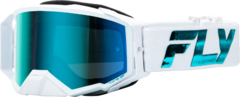 FLY RACING Мотокрос очила FLY RACING Zone Elite White/Teal - Teal/Sky Blue Lens