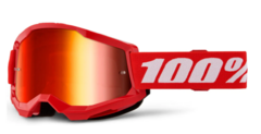 100% Мотокрос очила 100% STRATA2 RED - MIRROR RED 24